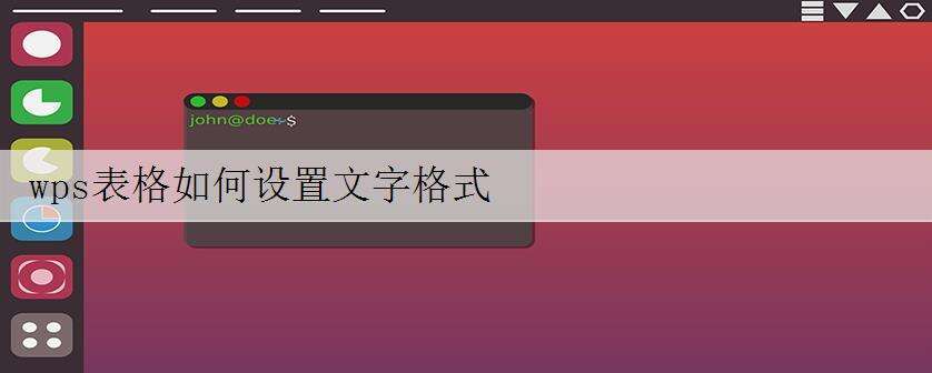 wps表格如何设置文字格式