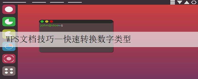 WPS文档技巧—快速转换数字类型