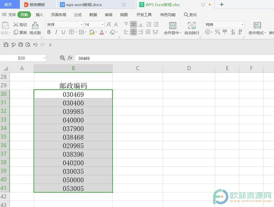 ​电脑版WPS怎么设置邮政编码格式