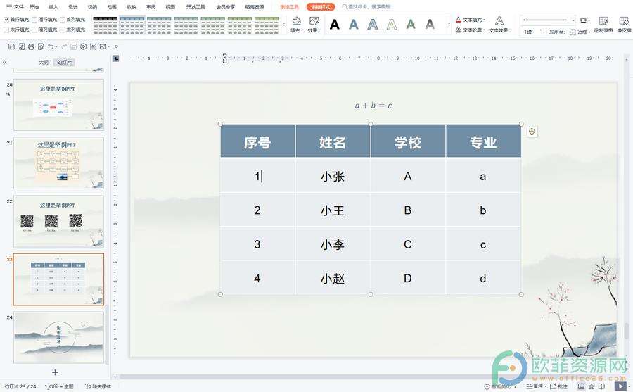 ​电脑版WPS演示文稿怎么删除表格的倒影效果